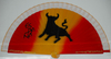 Abanico de madera con toro y bandera de España.